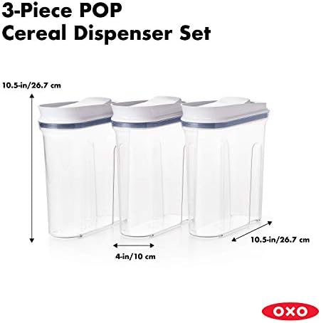 OXO Good Grips POP Airtight Cereal Dispenser 3-Piece Set, 3.4 Qt Each - Image 5