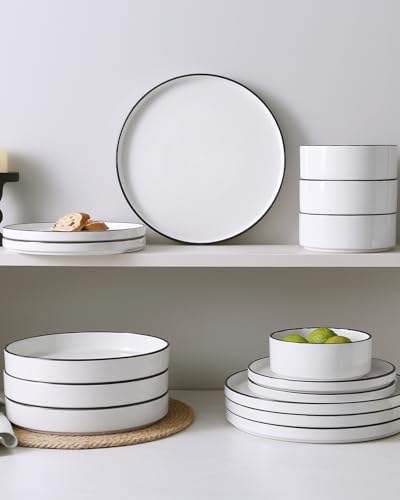 Famiware Nebula 16-Piece Stoneware Dinnerware Set with Pasta Bowls - Image 5