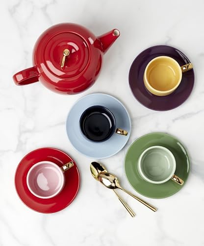 kate spade new york Make It Pop Drinkware Collection, Cup & Saucer Sets, Multicolor 8-Piece Set - Image 7
