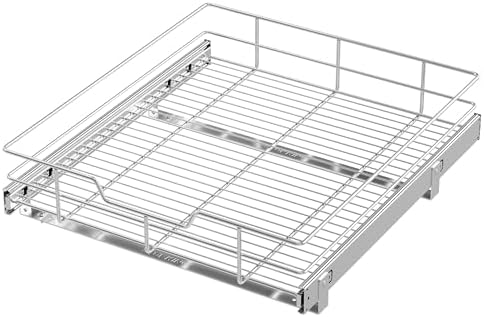 Pull Out Cabinet Organizer 21" W X 22" D, Chromed, Full Slide Out Drawers by STORKING