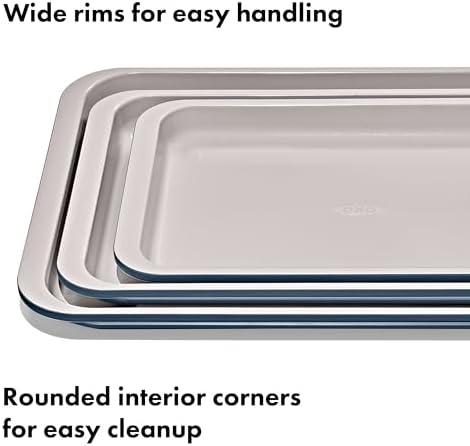 OXO Good Grips Non-Stick Pro Ceramic Coated Metal Bakeware Half Sheet Pan – Storm Blue (Pack of 6) - Image 5
