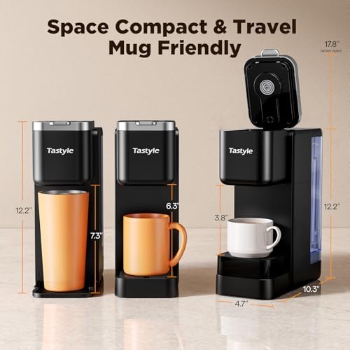 Tastyle Hot & Iced Coffee Maker with Magnetic K-Pod Holder, Fits 7.3'' Mug - Image 5
