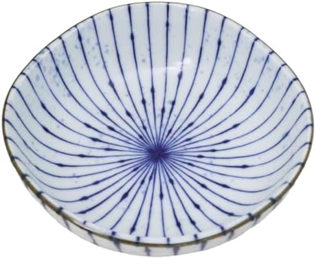 Ebros Gift Artistic Blue Waves Fubuki Tokusa Made In Japan Dinnerware Serveware Kitchenware Set Asian Japanese Restaurant Supply (Pack Of 6 Round Flair Small Shallow Bowls 11oz) - Image 3
