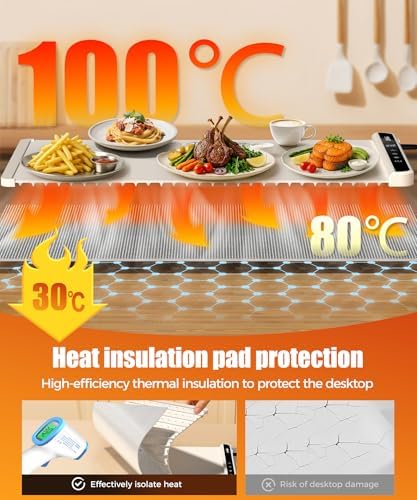 Warming Mat for Food, 26x15 Inch, Off White, Fast Heat, Child Lock - Image 2