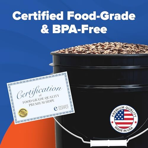 ePackageSupply 5 Gallon Black Bucket with Gamma Seal Screw on Airtight Lid | Made in USA | Food Grade | Heavy-Duty HPDE Plastic | Durable 90 Mil All Purpose Pail | Easy Stack and Store | BPA Free - Image 3