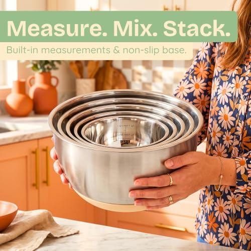 Non-Toxic Stainless Steel Mixing Bowls, Glass Lids, Plastic Free, 5-Pcs - Image 6