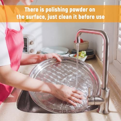 8 Pack Stainless Steel Round Silver Serving Tray Bulk, 20 Inch - Image 6
