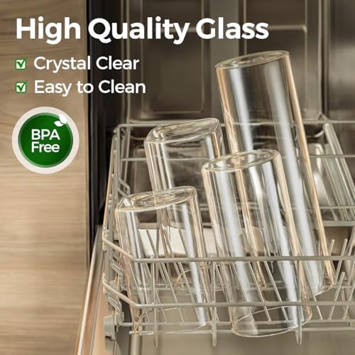 ComSaf Square Glass Containers with Lids 1.2 Qt, Set of 9 Pantry Glass Jars - Image 4