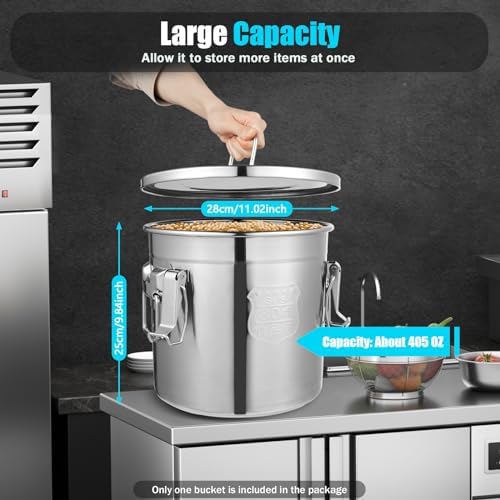 12L/3.17 Gal Stainless Steel Food Storage Container with Lid - Image 5