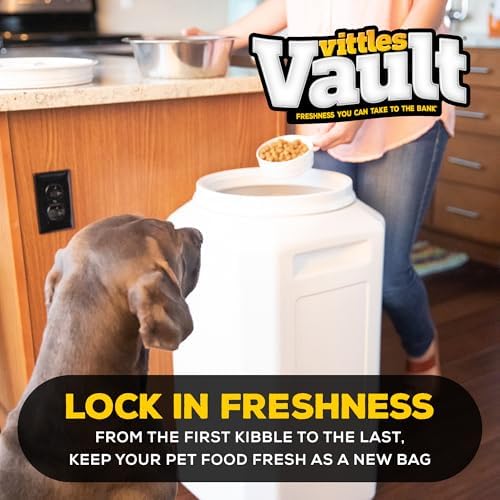 Vittles Vault Traditional Dog and Cat Food Container + Scoop, Gray, 80lbs - Image 5
