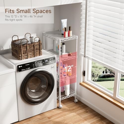 Golpart 4Tier Adjustable Storage Shelves Metal Wire Shelving Standing Shelf - Image 6