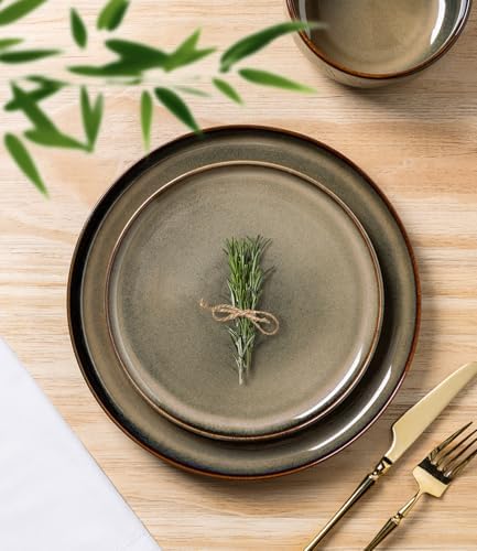 TheTerra Ceramic Dinnerware Set for 6, 18-Piece Plates and Bowls Set - Image 2