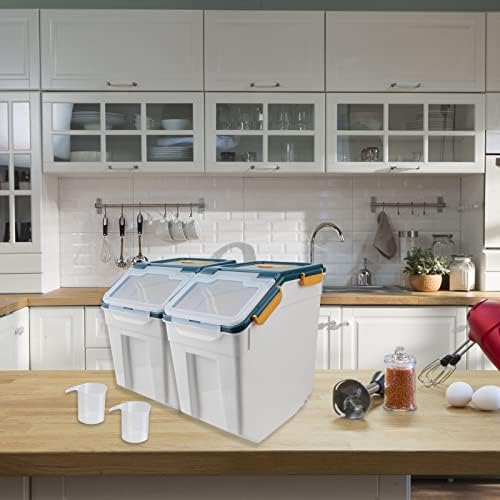 AnRui 4Pack 25LB Airtight Rice & Flour Storage Containers, BPA‑Free, Blue - Image 5