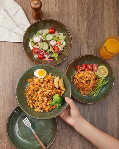 Pokini Stoneware Dinnerware Sets for 8, 32pcs Plates and Bowls Sets Dishes - Image 3