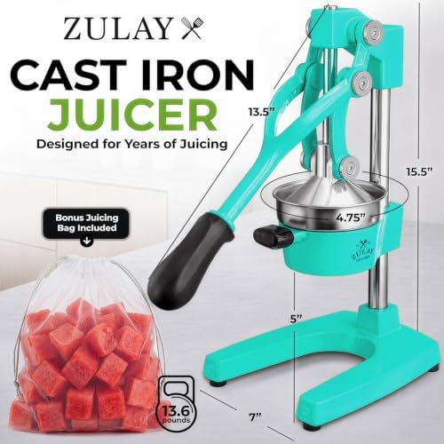 Zulay Kitchen Cast Iron Juicer, Orange Manual Juicer, Citrus Press, Violet - Image 2