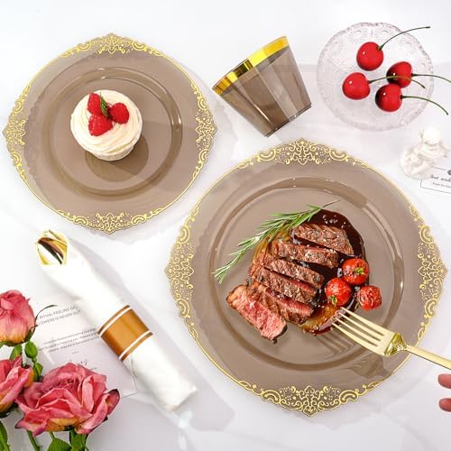 Bestluck 350PCS Black Disposable Dinnerware for 50 Guests - Image 6