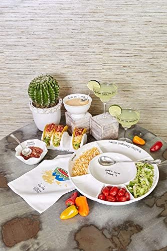 Mud Pie Taco bar Condiment Serving Platter, White - Image 5