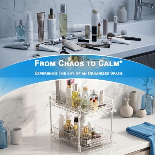 2-Tier bathroom cabinet organizer, bathroom organizers and storage with Adjustable Removable Dividers,Under Sink Organizing,Under Sink and Pull-Out Cabinet Organizer for Kitchen and Pantry Storage - Image 7