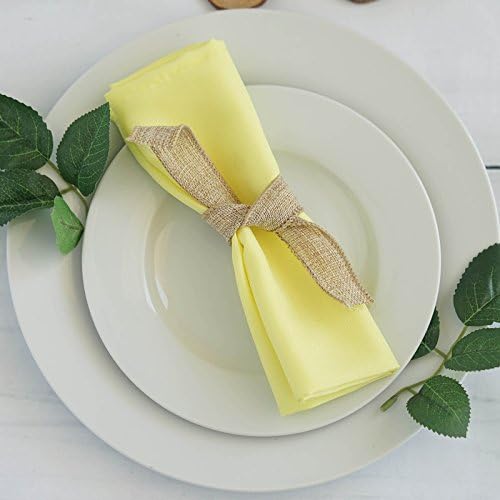 100 pcs 17-Inch Yellow Polyester Luncheon Napkins - for Wedding Party Reception Events Restaurant Kitchen Home by BalsaCircle