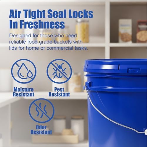 ePackageSupply 5 Gallon Bucket - Food Grade w/Lid BPA-Free, 12 Pack - Blue - Image 5