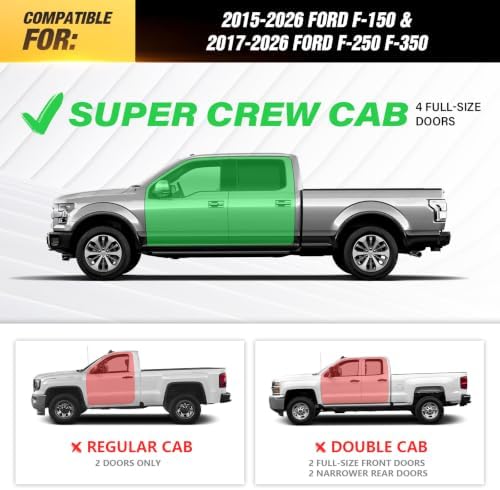 Running Boards Fits 2015-2026 Ford F150 F250 F350 SuperCrew Cab - Image 2
