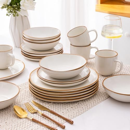 AmorArc Ceramic Dinnerware Sets for 6, 18Pcs Plates and Bowls Sets Dishes - Image 7