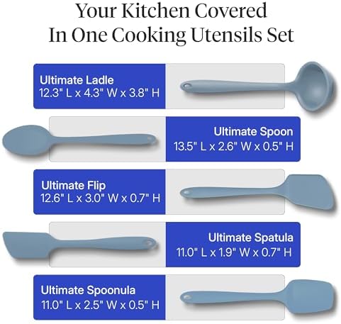 GIR: 5-Piece Silicone Ultimate Kitchen Utensils Set – Slate - Image 3