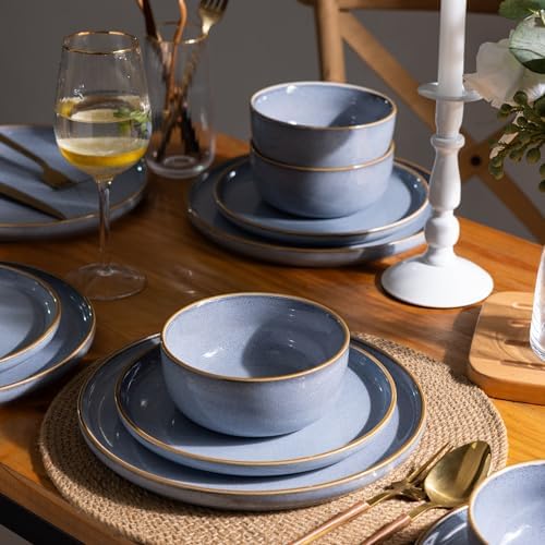 GBHOME Dinnerware Sets for 4, 12 Pieces Ceramic Plates and Bowls Set - Image 3