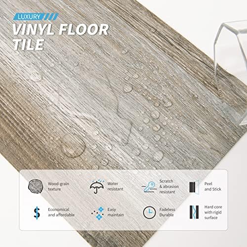 Art3d 36-Pack Peel and Stick Vinyl Floor Tiles (54 Sq.Ft), Old Wood - Image 5
