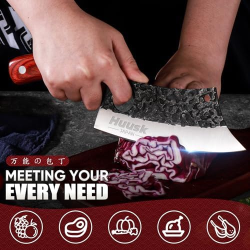 Huusk Kitchen Knife Set - Hand Forged Viking Chef Knives for Meat, Men Gift - Image 5