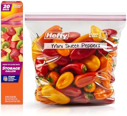 Hefty Press to Close Food Storage Bags, Gallon Size, 20ct by Hefty
