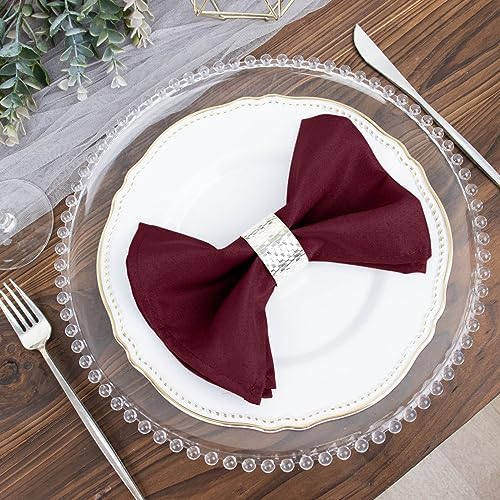 10 pcs 17-Inch Burgundy Polyester Table Napkins Reusable Washable Wedding Party Dinner Linens Tableware Supplies - Image 6