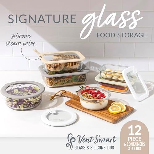 Bentgo Signature Glass Food Storage Containers with Lids, 12 Piece Set - Image 2
