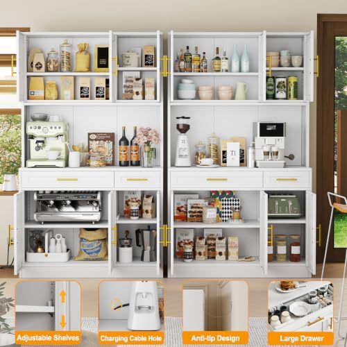 GAIOUS 71" Metal Kitchen Pantry Cabinet, Buffet Sideboard with Drawers - Image 3