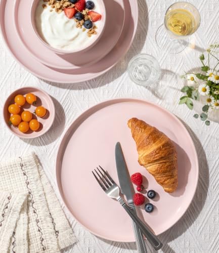 TheTerra Ceramic Dinnerware Set for 4, 12-Piece Plates and Bowls Set - Image 3
