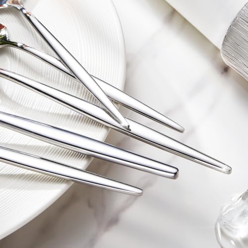 24 Piece Silverware Set for 4 with Steak Knives, 18/10 Stainless Steel - Image 4