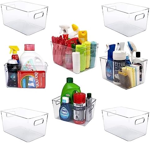 Clear Plastic Storage Bins, Pantry Organizers and Storage, Kitchen Organization and Storage Containers Bins for Organizing, Fridge, Freezer, Bathroom, Pantries, Medicine Cabinet Organizer Bin by CONTROLKITCHEN
