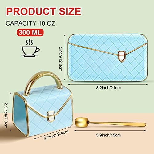 Zubebe 1 Set Coffee Mug Elegant Handbag Shaped Cup,Blue - Image 2