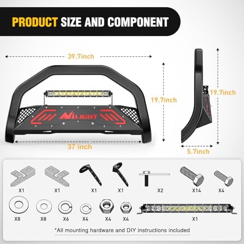 Nilight Bull Bar for 1999-2006 Chevy Silverado & GMC Sierra (07 Classic) - Image 3
