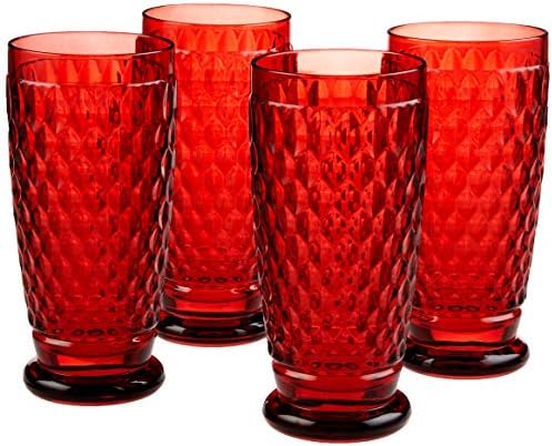 Villeroy & Boch Boston Red Crystal Highball Glasses, Set of 4 - Image 2