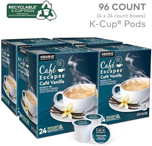 Cafe Escapes Cafe Vanilla, Keurig Single-Serve K-Cup Pods, 96 Count - Image 2