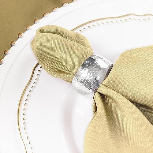 50 pcs 17-Inch Champagne Polyester Table Napkins Reusable Washable Wedding Party Dinner Linens Tableware Supplies - Image 5