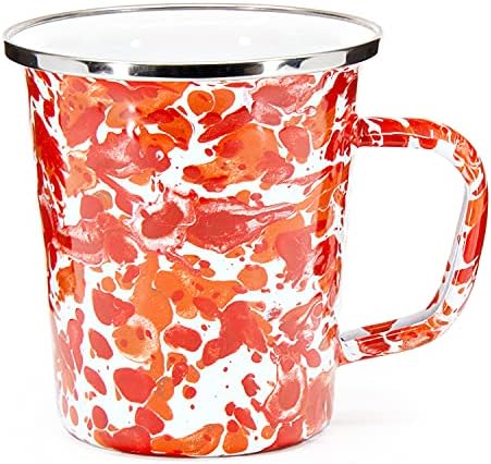 Golden Rabbit Enamelware Latte Coffee or Tea Mugs, 16 ounce, Sunset, Set of 4 - Image 2