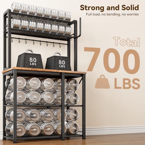 YASONIC Coffee Bar, Bakers Rack with Storage, 34.7 Inches Microwave Stand - Image 5