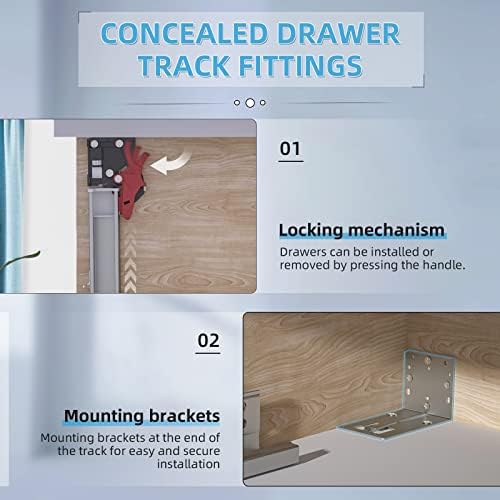 SHUHANG 6 Pair Undermount Drawer Slides 24 inch Soft Close 80 lb Load Capacity Ball Bearing Hidden Bottom Mount Rails Full Extension Runners with Adjustable Locking Devices and Bracket - Image 6