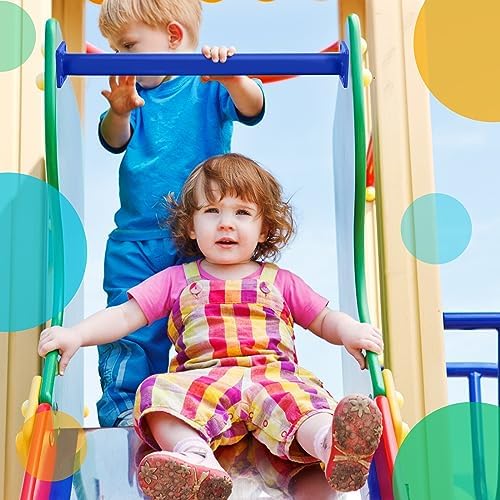 Dunzy 12 Pack Monkey Bars Swing Set Accessories Rods Playset Ladder Rungs Hardware Kit Steel Monkey Bar with Screws for Backyard Playground Equipment Mounting Plates(16.5 Inch,Blue) - Image 5