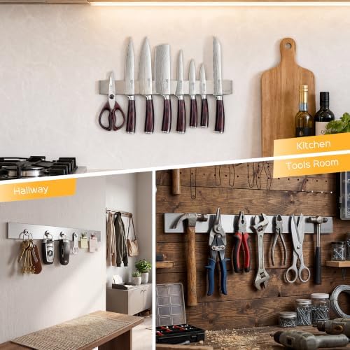 PAUDIN Knife Magnetic Strip, 18 Inch Stainless Steel Knife Holder - Image 6