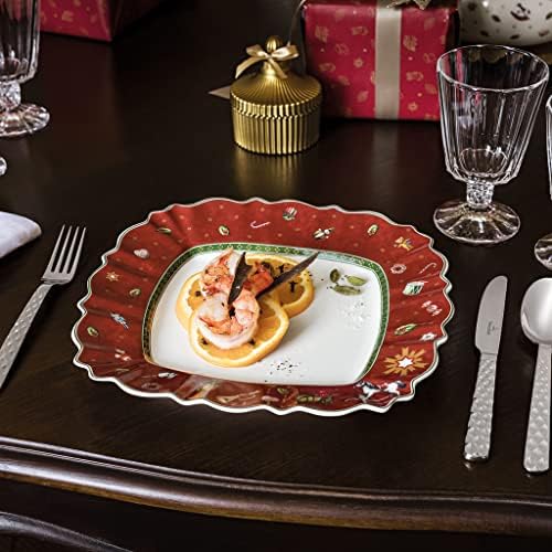 Villeroy & Boch Delight Square Dinner Plate, Red - Image 2