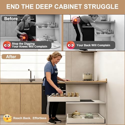 Fokyfok Pull out Cabinet Organizer,11"-17"W,25"-32"D,Expandable,Adhesive - Image 4