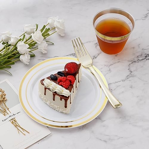 BESTVIP 450PCS Gold Dinnerware Set for 75 Guests, - Image 4
